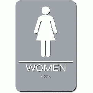 1 Unit Women Restroom Sign-Gray/White 1 Unit Women Restroom Sign-Gray/White